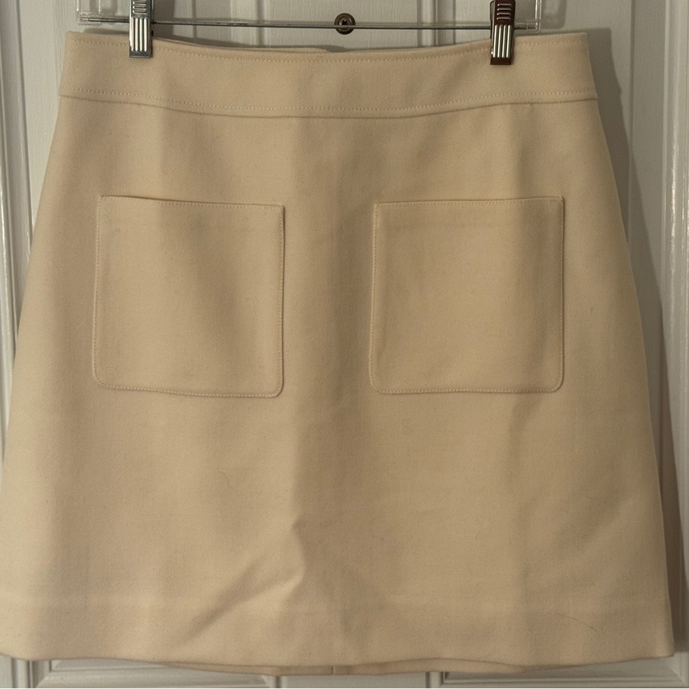J. Crew Ivory Wool Mini Skirt